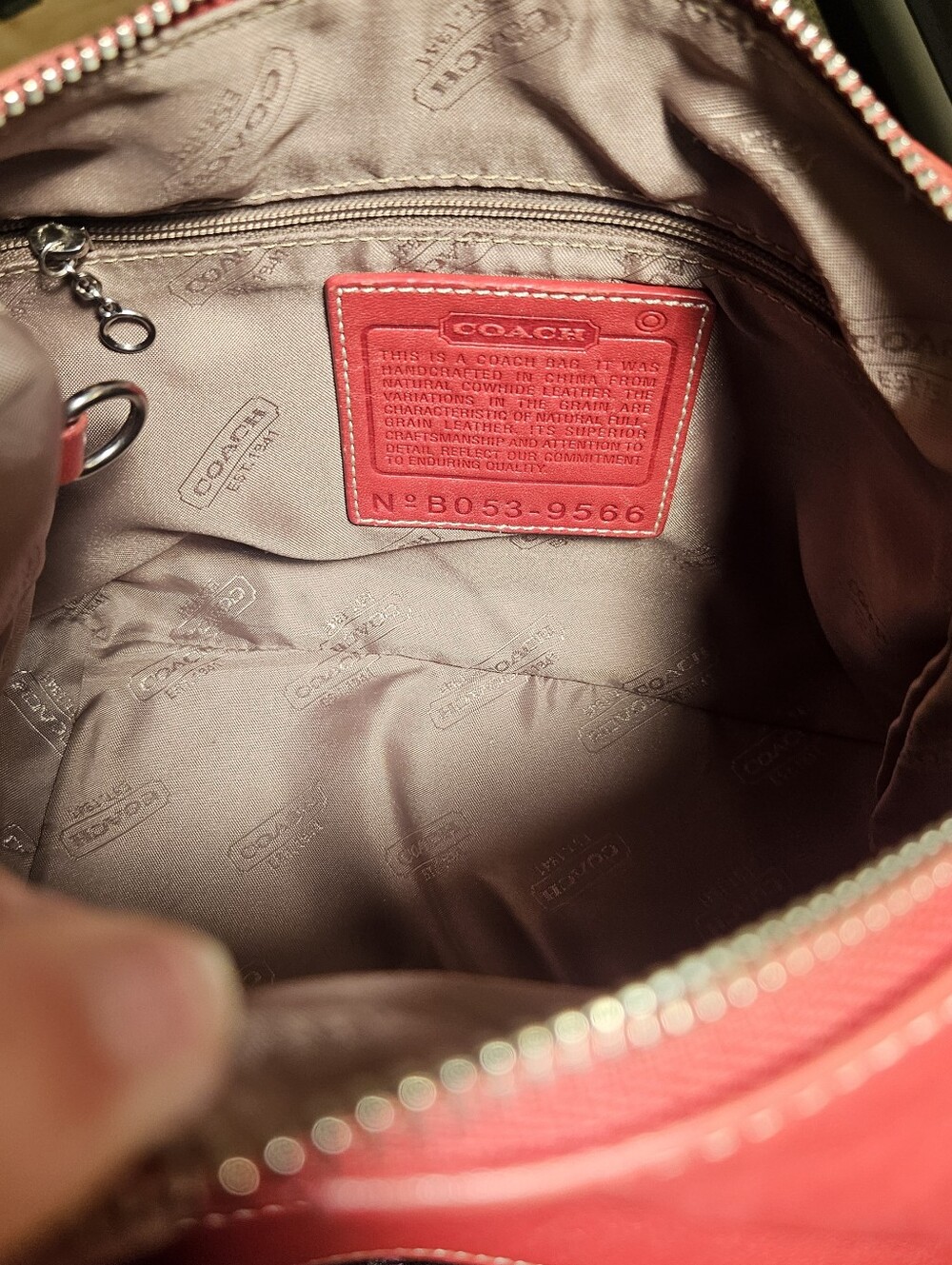 COACH RED LEATHER Crossbody Handbag, Vintage Red Coach Purse - Picture 6 of 7